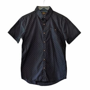 Level Ten Black Printed Button Down Shirt Men's Small